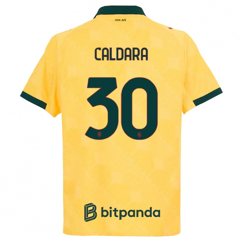 Danxen Mann Mattia Caldara #30 Gul Svart Tredje Sett Drakt Trøye 2025/26 Skjorter T-Skjorte