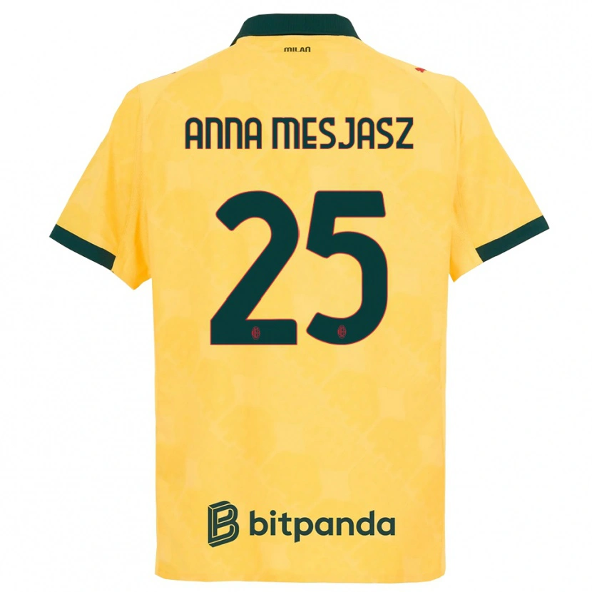 Danxen Mann Małgorzata Anna Mesjasz #25 Gul Svart Tredje Sett Drakt Trøye 2025/26 Skjorter T-Skjorte