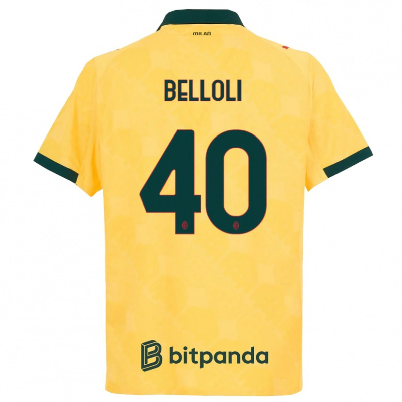 Danxen Mann Sofia Belloli #40 Gul Svart Tredje Sett Drakt Trøye 2025/26 Skjorter T-Skjorte