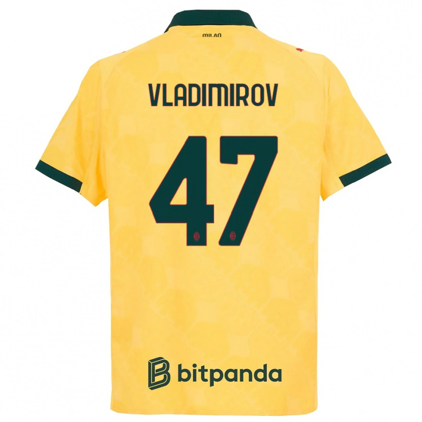Danxen Mann Valeri Vladimirov #47 Gul Svart Tredje Sett Drakt Trøye 2025/26 Skjorter T-Skjorte