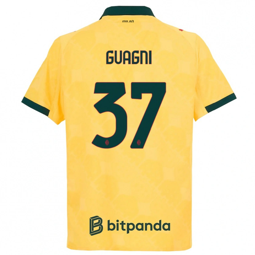 Danxen Mann Alia Guagni #37 Gul Svart Tredje Sett Drakt Trøye 2025/26 Skjorter T-Skjorte