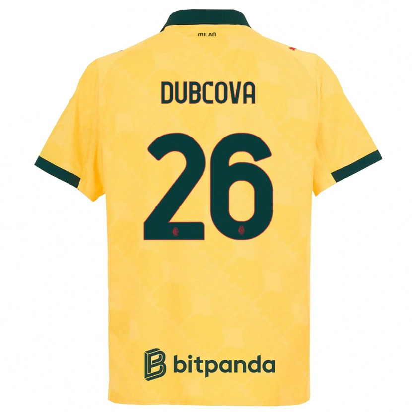 Danxen Mann Michaela Dubcova #26 Gul Svart Tredje Sett Drakt Trøye 2025/26 Skjorter T-Skjorte