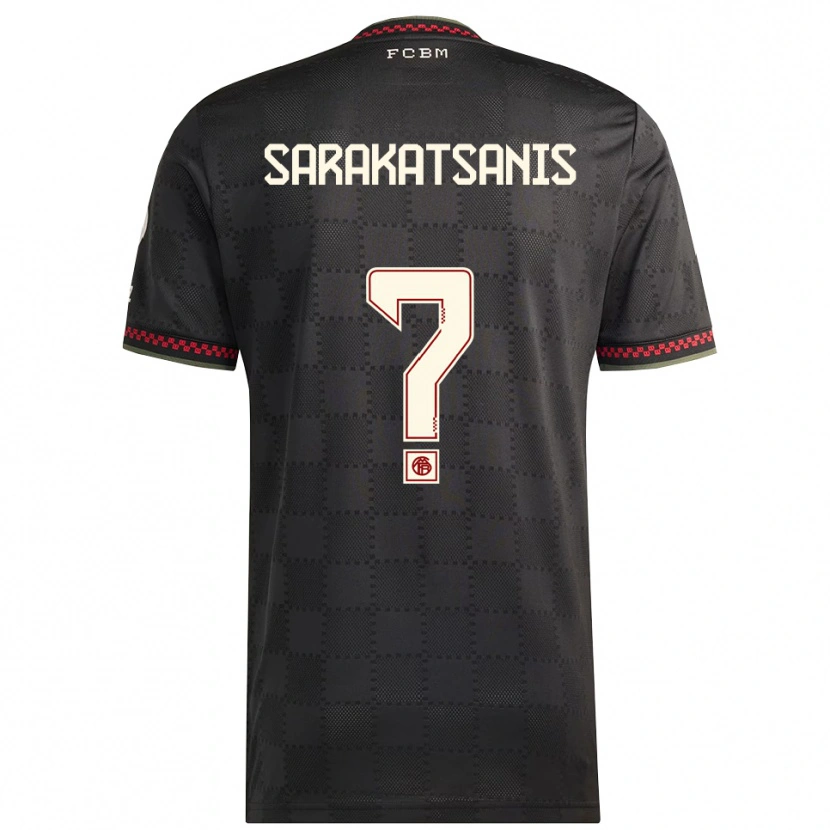 Danxen Mann Angelos Sarakatsanis #0 Svart Hvit Tredje Sett Drakt Trøye 2025/26 Skjorter T-Skjorte