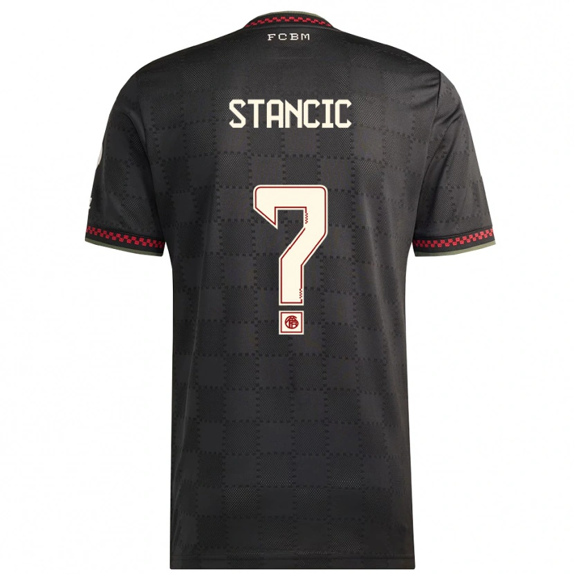 Danxen Mann Luca Stancic #0 Svart Hvit Tredje Sett Drakt Trøye 2025/26 Skjorter T-Skjorte