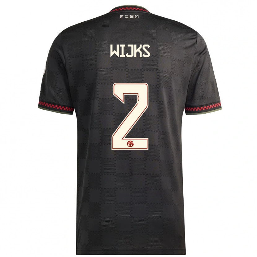 Danxen Mann Chivano Wijks #2 Svart Hvit Tredje Sett Drakt Trøye 2025/26 Skjorter T-Skjorte