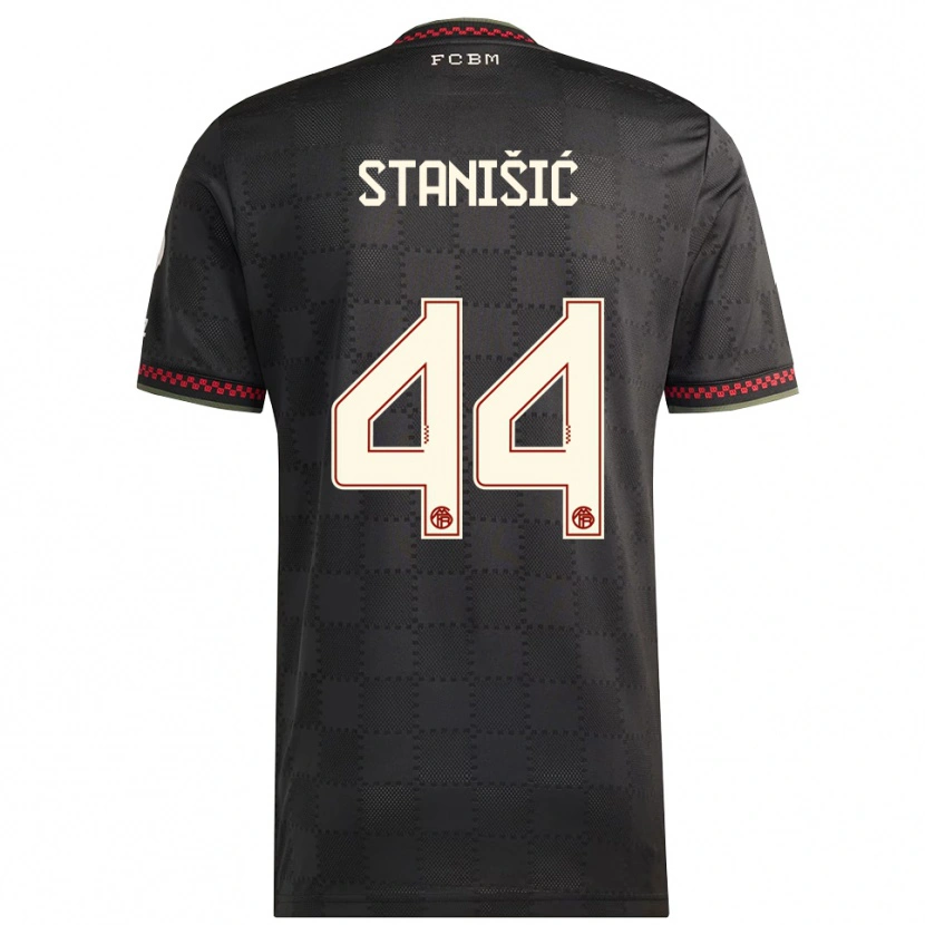 Danxen Mann Josip Stanisic #44 Svart Hvit Tredje Sett Drakt Trøye 2025/26 Skjorter T-Skjorte