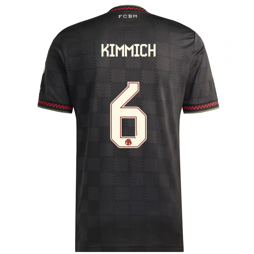 Danxen Mann Joshua Kimmich #6 Svart Hvit Tredje Sett Drakt Trøye 2025/26 Skjorter T-Skjorte