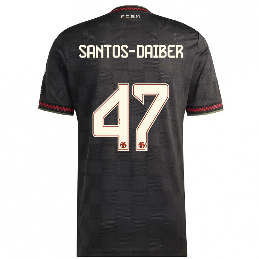 Danxen Mann David Santos Daiber #47 Svart Hvit Tredje Sett Drakt Trøye 2025/26 Skjorter T-Skjorte