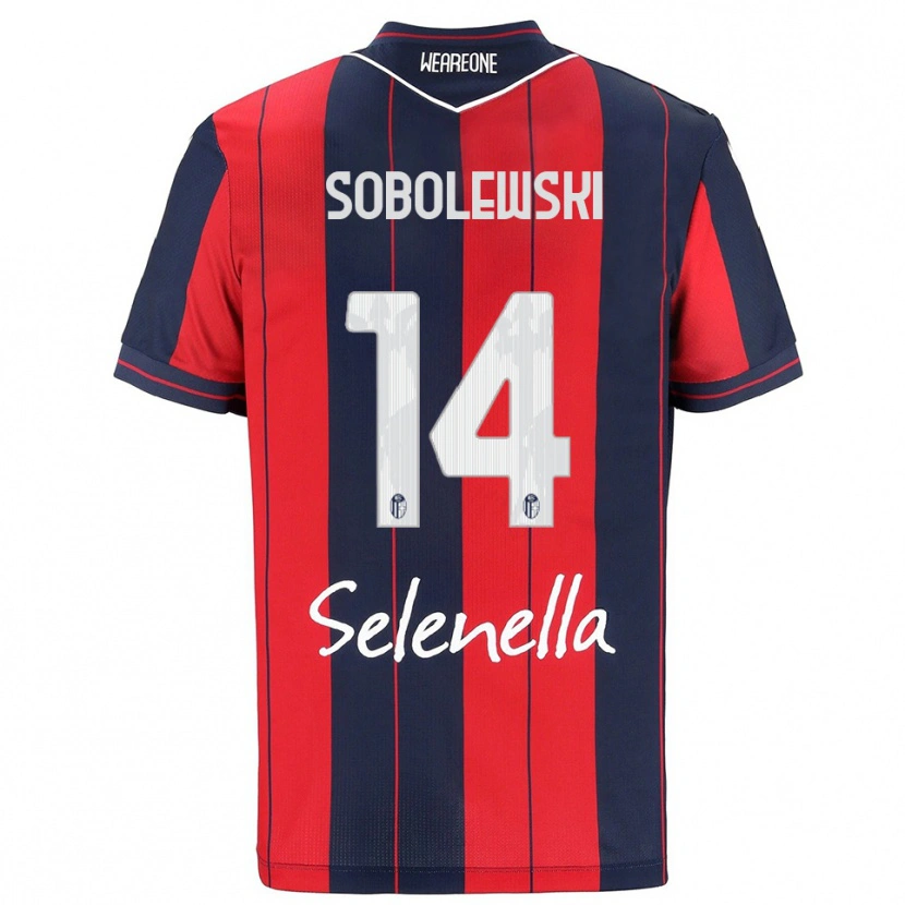 Danxen Dame Konrad Sobolewski #14 Rød Marineblå Hjemmetrøye Drakt Trøye 2025/26 Skjorter T-Skjorte