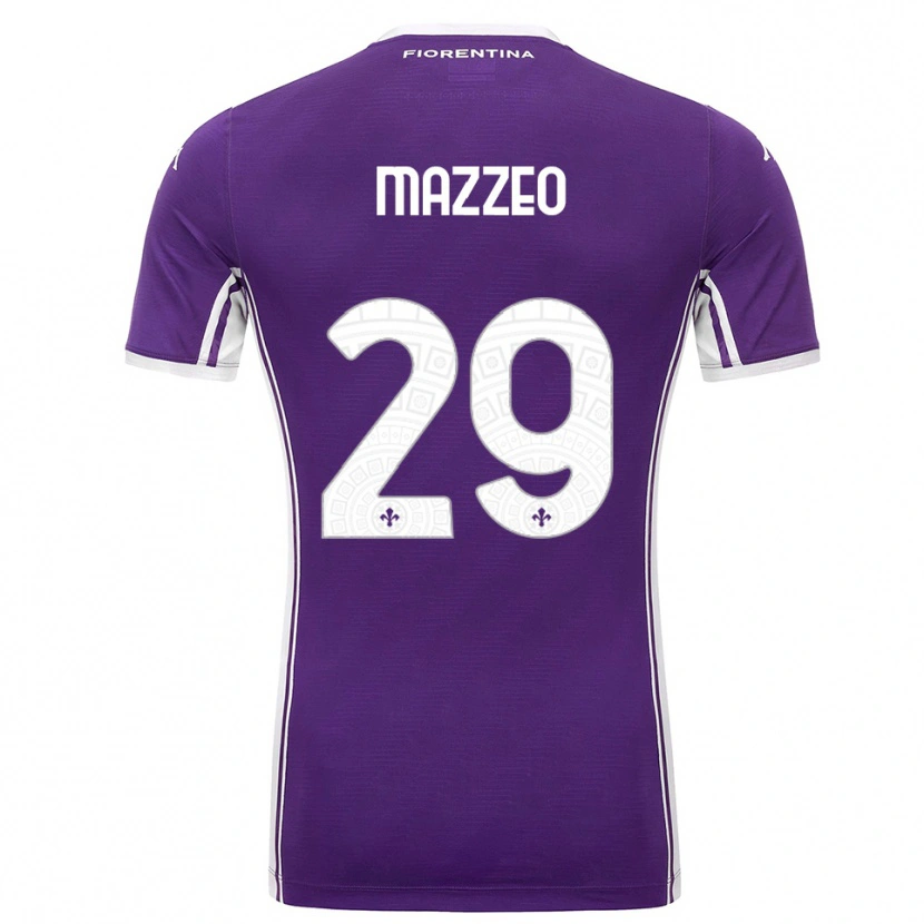Danxen Dame Brando Mazzeo #29 Lilla Hvit Hjemmetrøye Drakt Trøye 2025/26 Skjorter T-Skjorte