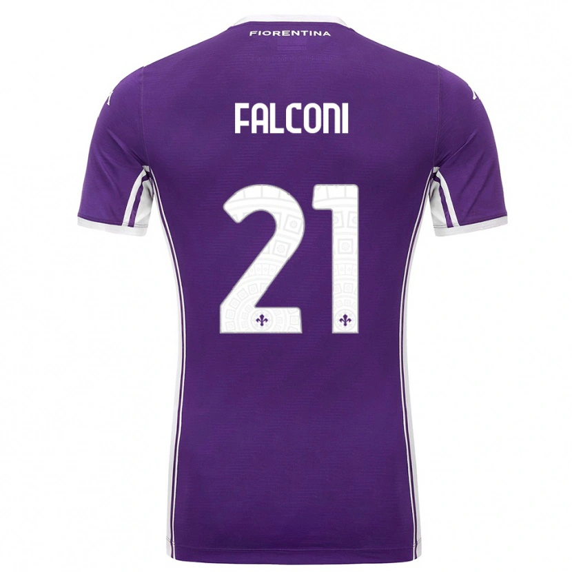 Danxen Dame Niccolo Falconi #21 Lilla Hvit Hjemmetrøye Drakt Trøye 2025/26 Skjorter T-Skjorte
