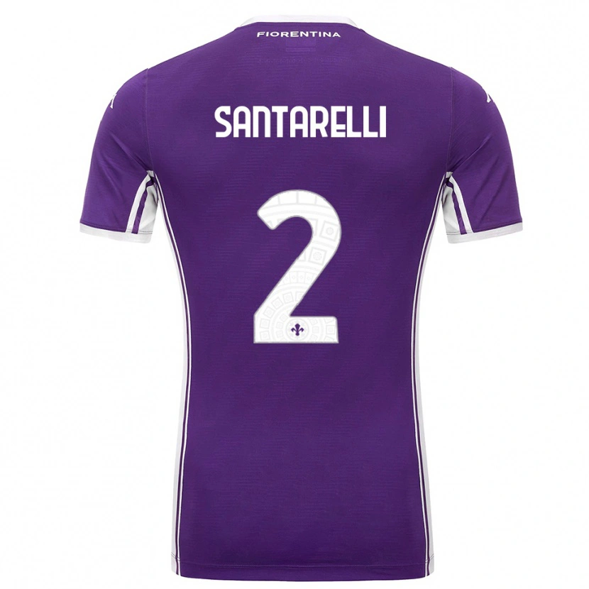 Danxen Dame Andrea Santarelli #2 Lilla Hvit Hjemmetrøye Drakt Trøye 2025/26 Skjorter T-Skjorte