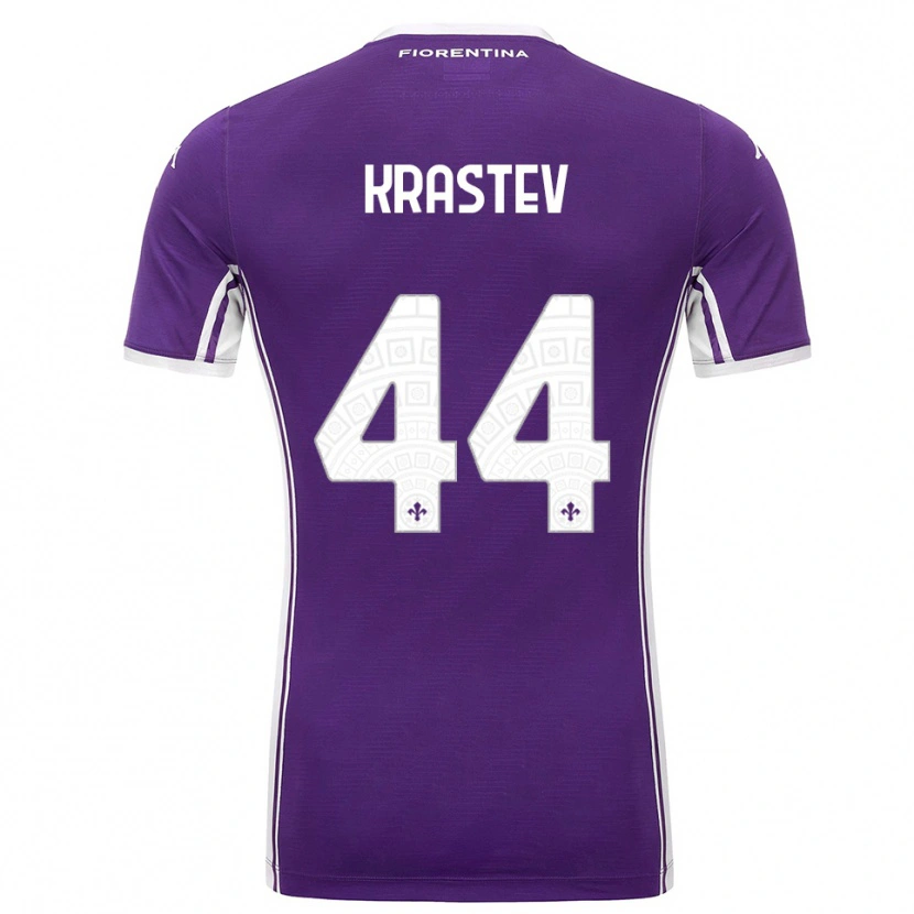 Danxen Dame Dimo Krastev #44 Lilla Hvit Hjemmetrøye Drakt Trøye 2025/26 Skjorter T-Skjorte