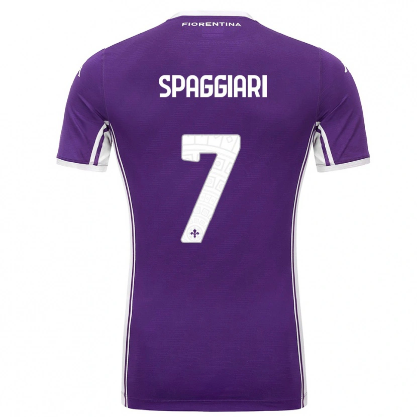Danxen Dame Riccardo Spaggiari #7 Lilla Hvit Hjemmetrøye Drakt Trøye 2025/26 Skjorter T-Skjorte