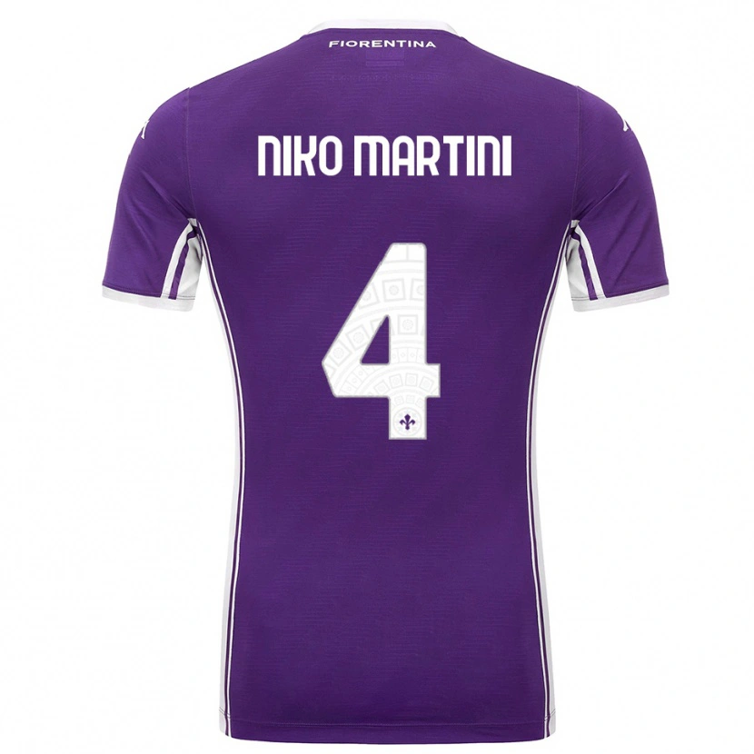 Danxen Dame Niko Martini #4 Lilla Hvit Hjemmetrøye Drakt Trøye 2025/26 Skjorter T-Skjorte