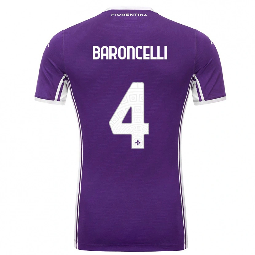 Danxen Dame Leonardo Baroncelli #4 Lilla Hvit Hjemmetrøye Drakt Trøye 2025/26 Skjorter T-Skjorte