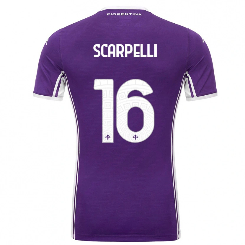 Danxen Dame Diego Scarpelli #16 Lilla Hvit Hjemmetrøye Drakt Trøye 2025/26 Skjorter T-Skjorte