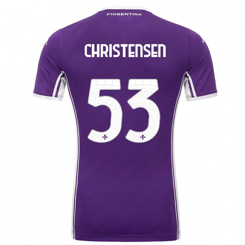Danxen Dame Oliver Christensen #53 Lilla Hvit Hjemmetrøye Drakt Trøye 2025/26 Skjorter T-Skjorte