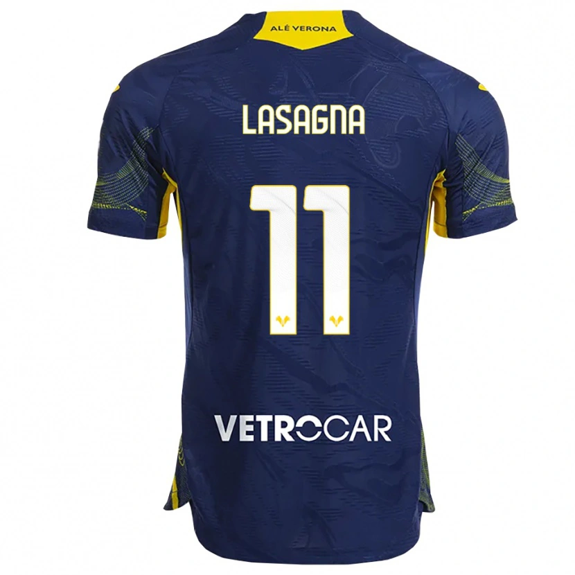 Danxen Dame Kevin Lasagna #11 Marineblå Gul Hjemmetrøye Drakt Trøye 2025/26 Skjorter T-Skjorte