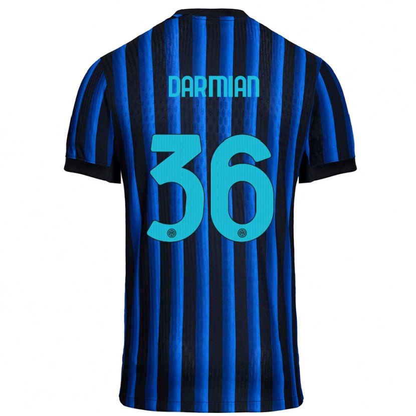 Danxen Dame Matteo Darmian #36 Svart Blå Hjemmetrøye Drakt Trøye 2025/26 Skjorter T-Skjorte