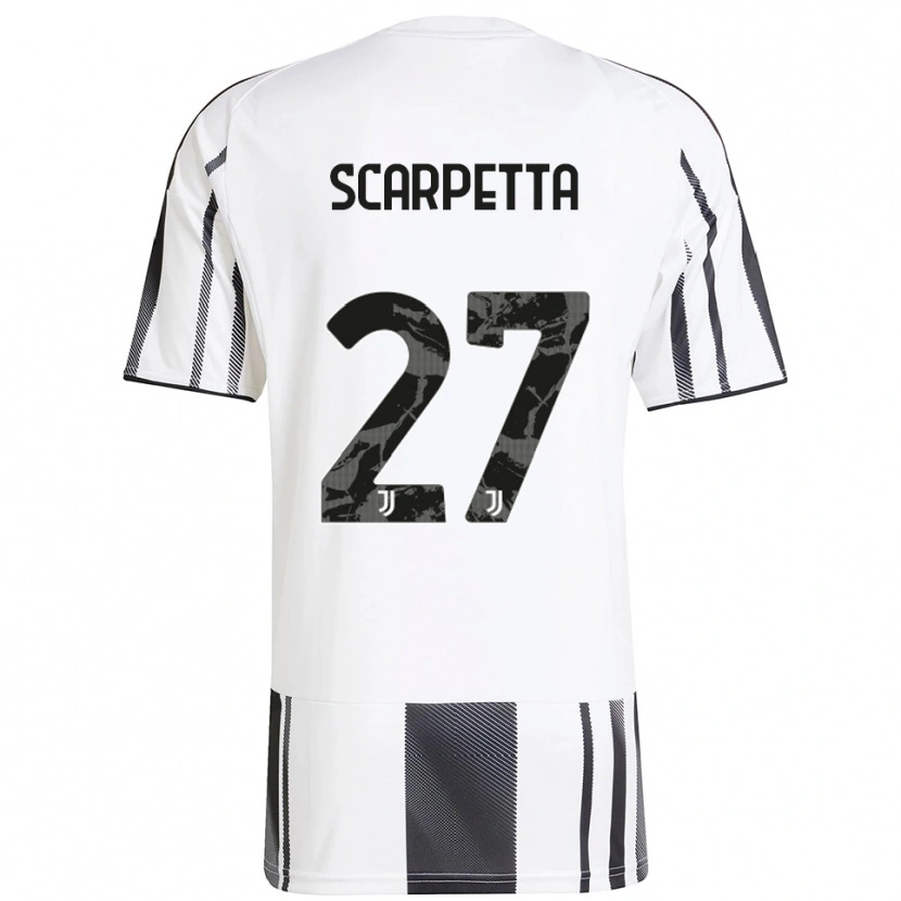 Danxen Dame Jacopo Scarpetta #27 Hvit Svart Hjemmetrøye Drakt Trøye 2025/26 Skjorter T-Skjorte