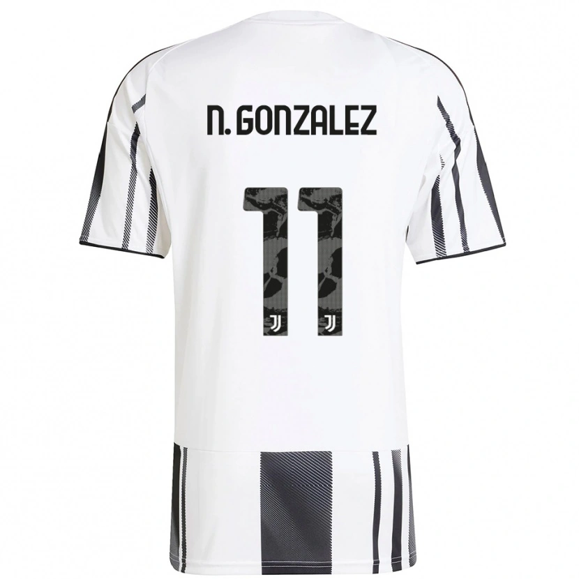 Danxen Dame Nico González #11 Hvit Svart Hjemmetrøye Drakt Trøye 2025/26 Skjorter T-Skjorte