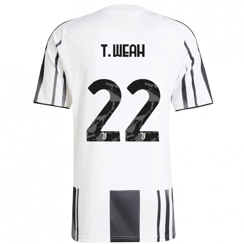 Danxen Dame Timothy Weah #22 Hvit Svart Hjemmetrøye Drakt Trøye 2025/26 Skjorter T-Skjorte