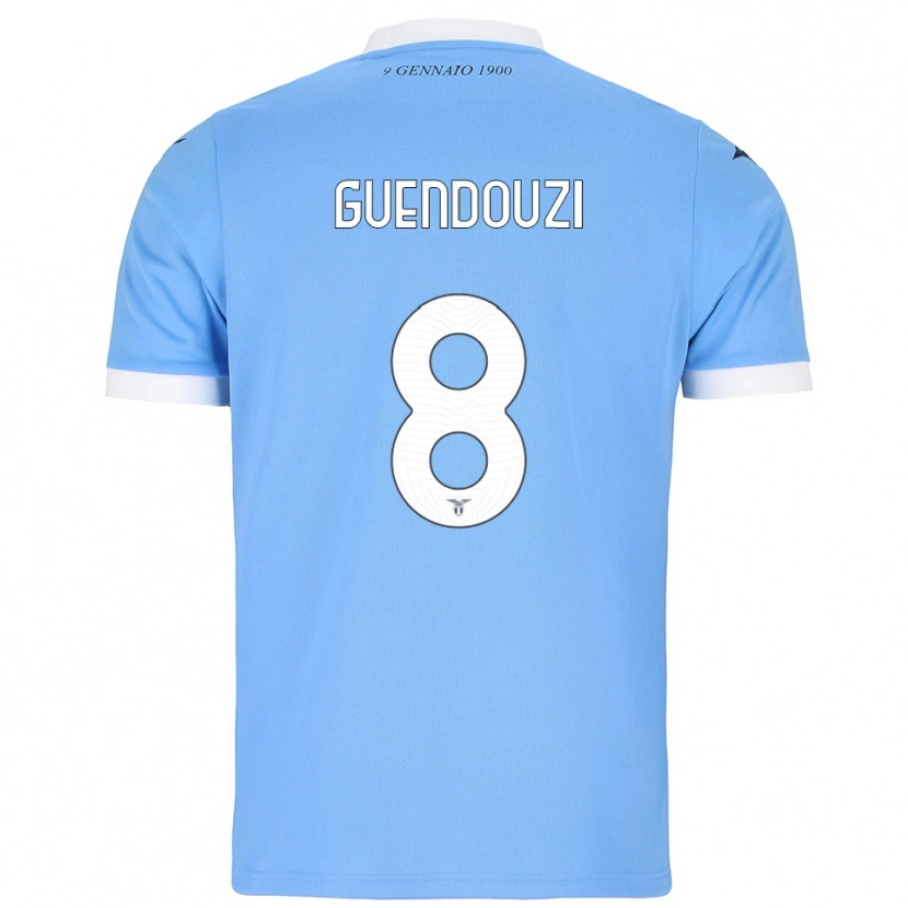 Danxen Dame Mattéo Guendouzi #8 Lyseblå Hvit Hjemmetrøye Drakt Trøye 2025/26 Skjorter T-Skjorte