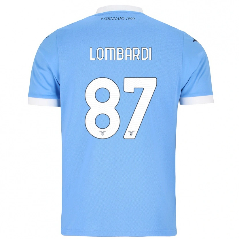 Danxen Dame Cristiano Lombardi #87 Lyseblå Hvit Hjemmetrøye Drakt Trøye 2025/26 Skjorter T-Skjorte