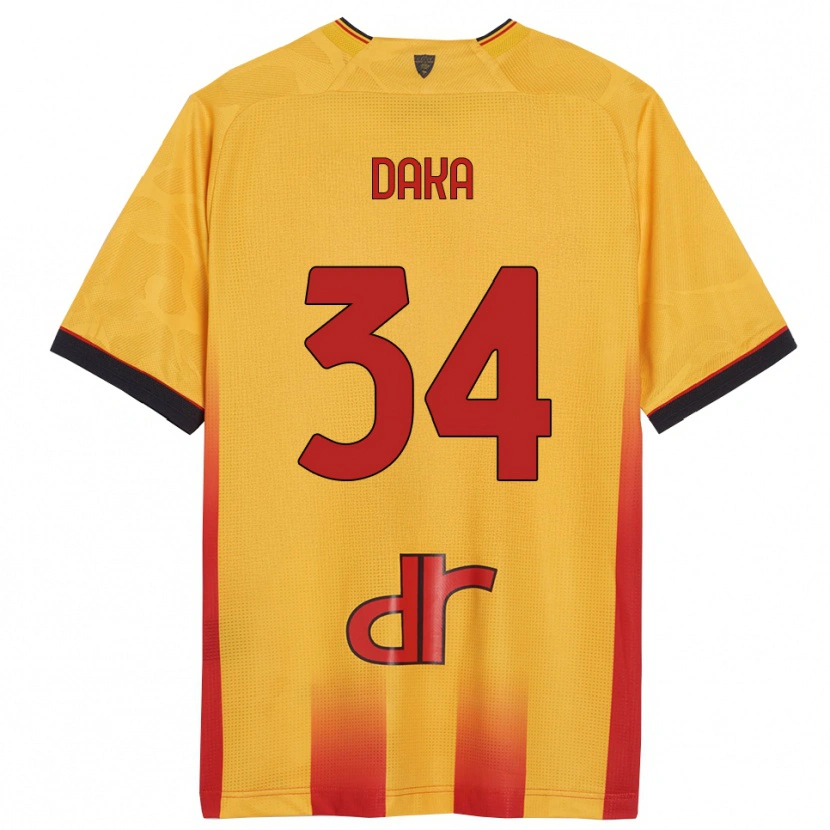 Danxen Dame Dario Daka #34 Gul Oransje Hjemmetrøye Drakt Trøye 2025/26 Skjorter T-Skjorte