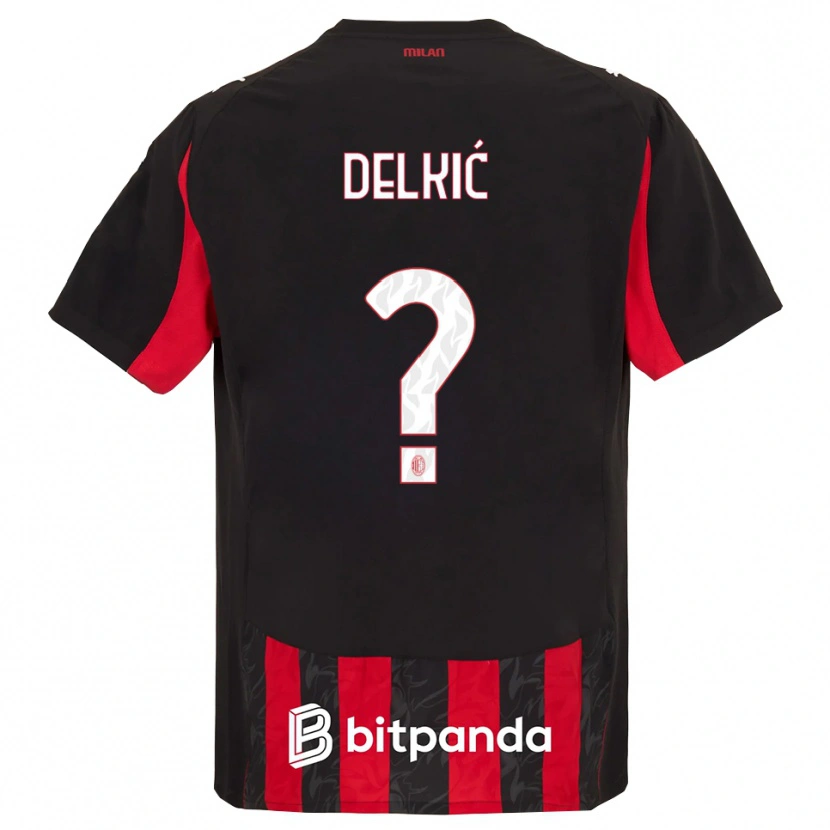Danxen Dame Dino Delkić #0 Rød Svart Hjemmetrøye Drakt Trøye 2025/26 Skjorter T-Skjorte