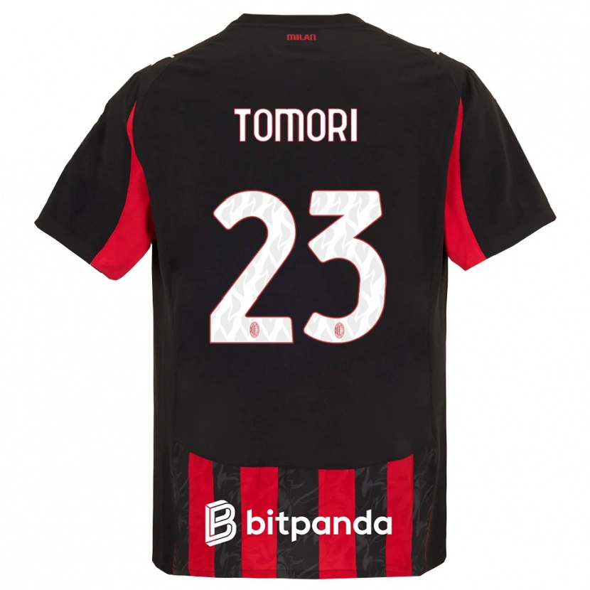 Danxen Dame Fikayo Tomori #23 Rød Svart Hjemmetrøye Drakt Trøye 2025/26 Skjorter T-Skjorte