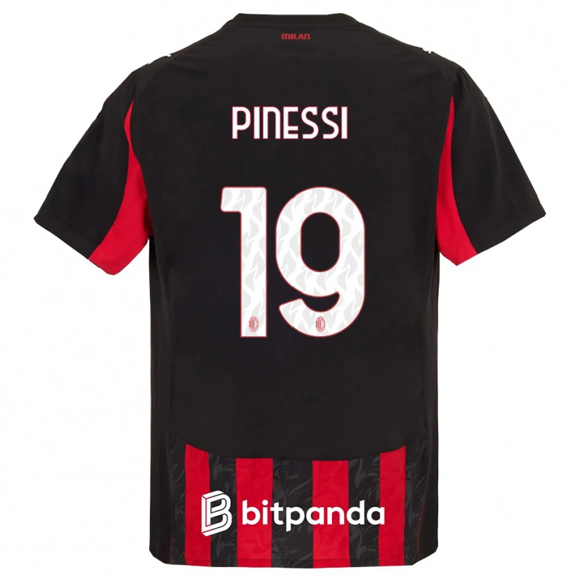 Danxen Dame Riccardo Pinessi #19 Rød Svart Hjemmetrøye Drakt Trøye 2025/26 Skjorter T-Skjorte