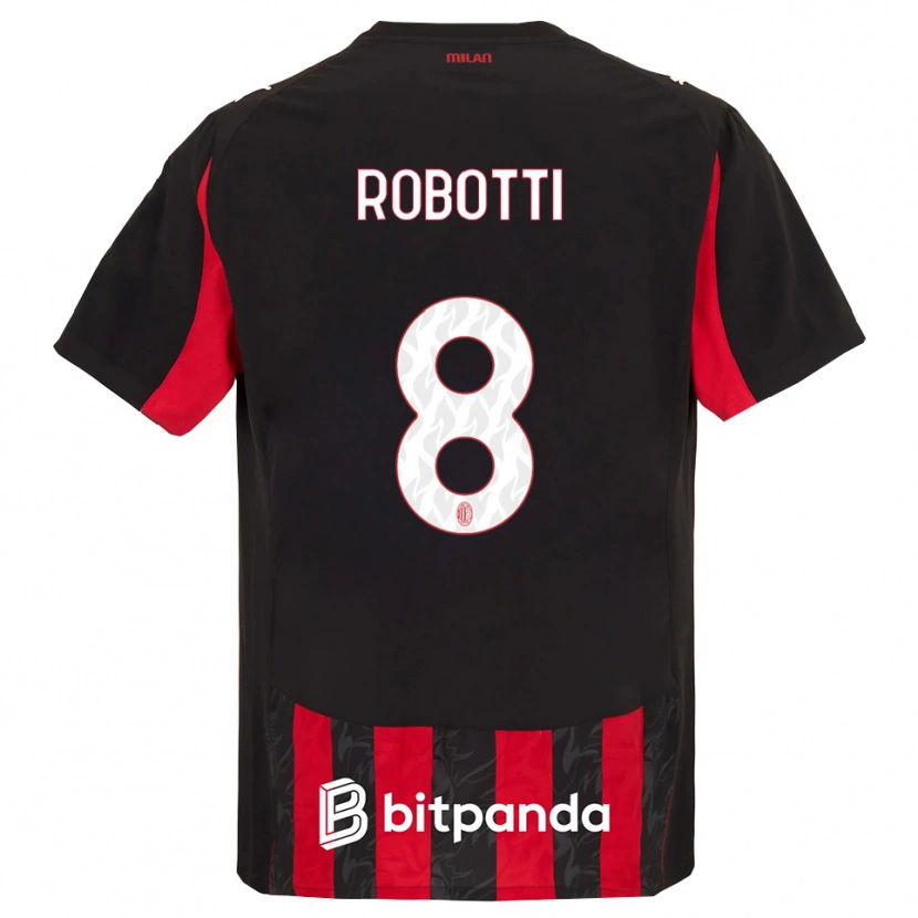 Danxen Dame Giovanni Robotti #8 Rød Svart Hjemmetrøye Drakt Trøye 2025/26 Skjorter T-Skjorte