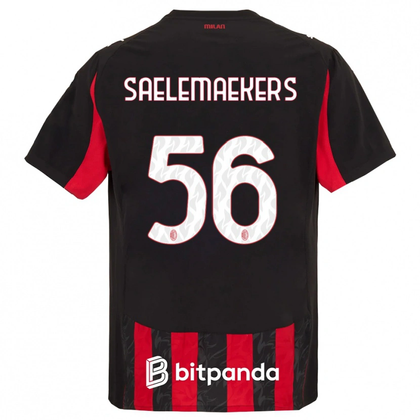 Danxen Dame Alexis Saelemaekers #56 Rød Svart Hjemmetrøye Drakt Trøye 2025/26 Skjorter T-Skjorte