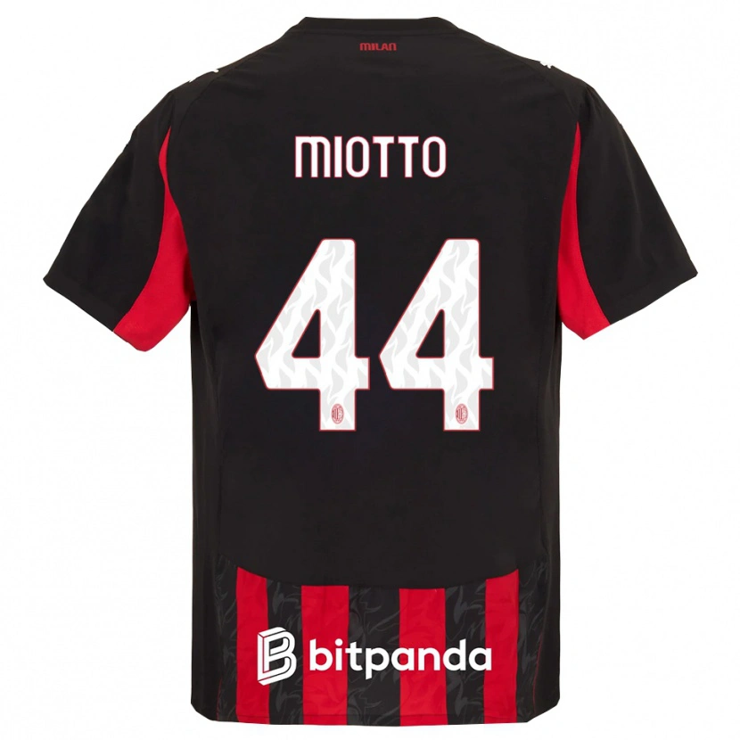 Danxen Dame Giorgia Miotto #44 Rød Svart Hjemmetrøye Drakt Trøye 2025/26 Skjorter T-Skjorte
