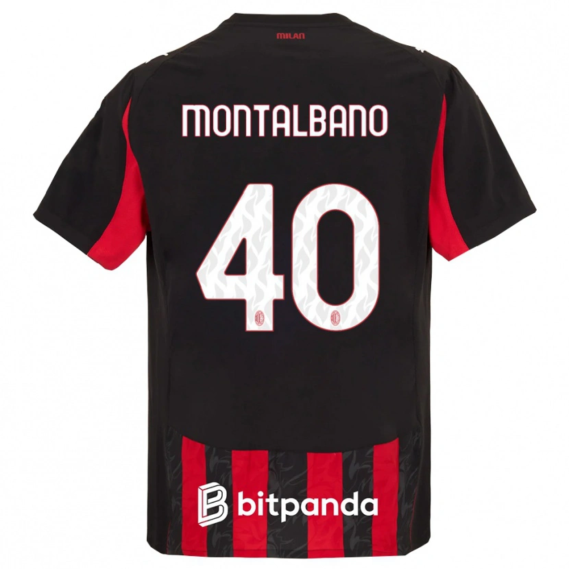 Danxen Dame Nicolo Montalbano #40 Rød Svart Hjemmetrøye Drakt Trøye 2025/26 Skjorter T-Skjorte