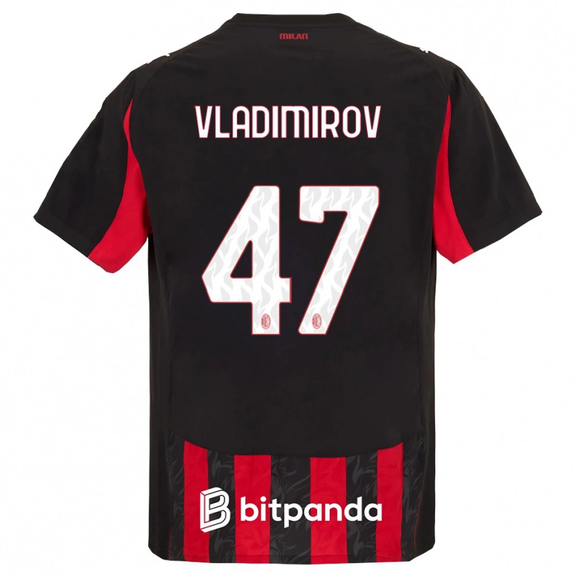 Danxen Dame Valeri Vladimirov #47 Rød Svart Hjemmetrøye Drakt Trøye 2025/26 Skjorter T-Skjorte