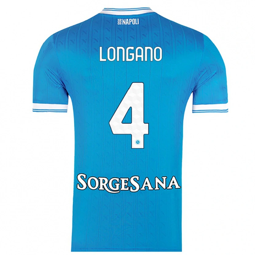 Danxen Dame Salvatore Longano #4 Lyseblå Hvit Hjemmetrøye Drakt Trøye 2025/26 Skjorter T-Skjorte