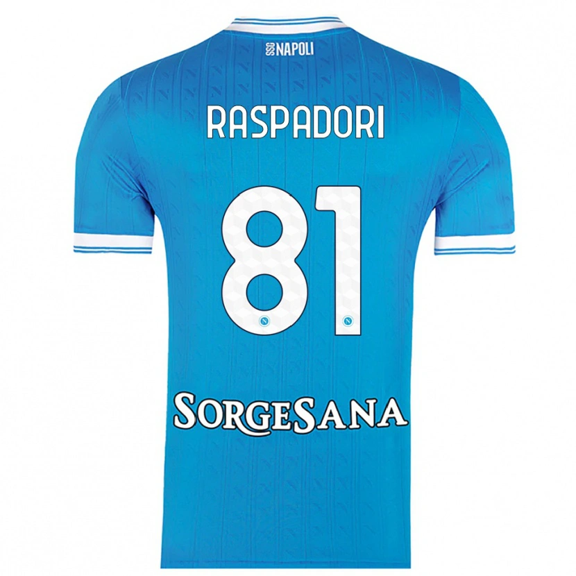 Danxen Dame Giacomo Raspadori #81 Lyseblå Hvit Hjemmetrøye Drakt Trøye 2025/26 Skjorter T-Skjorte