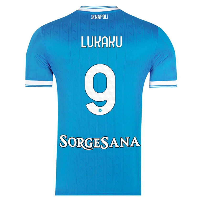 Danxen Dame Romelu Lukaku #9 Lyseblå Hvit Hjemmetrøye Drakt Trøye 2025/26 Skjorter T-Skjorte