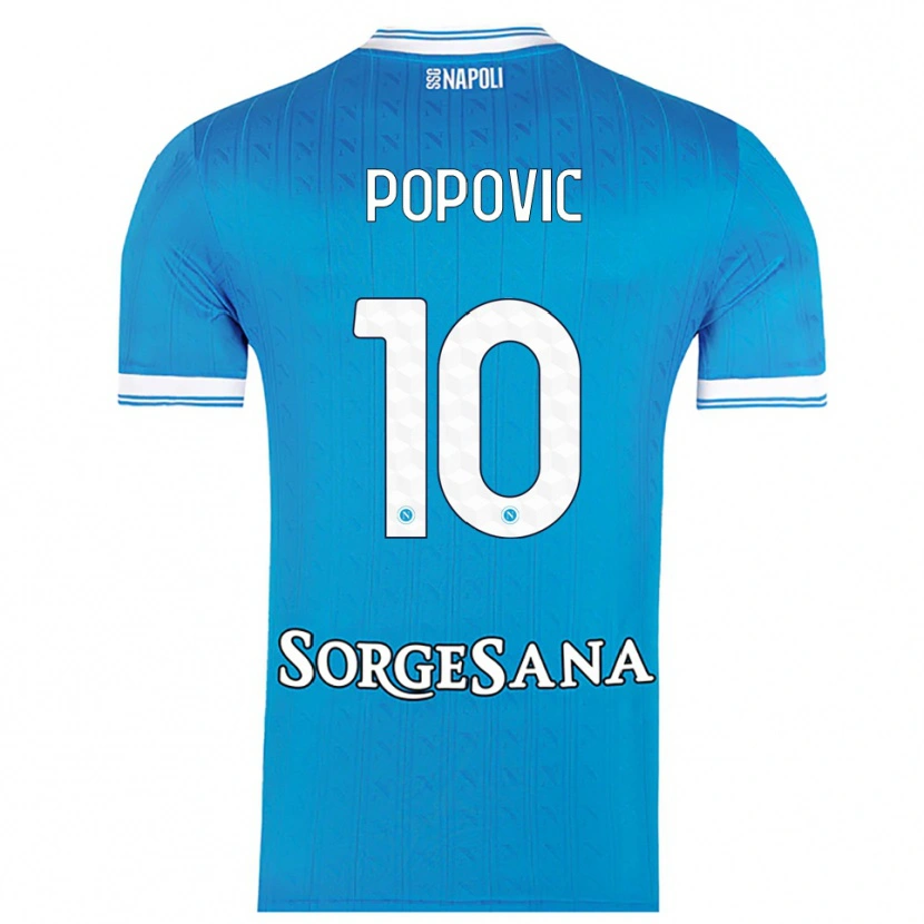 Danxen Dame Matija Popović #10 Lyseblå Hvit Hjemmetrøye Drakt Trøye 2025/26 Skjorter T-Skjorte