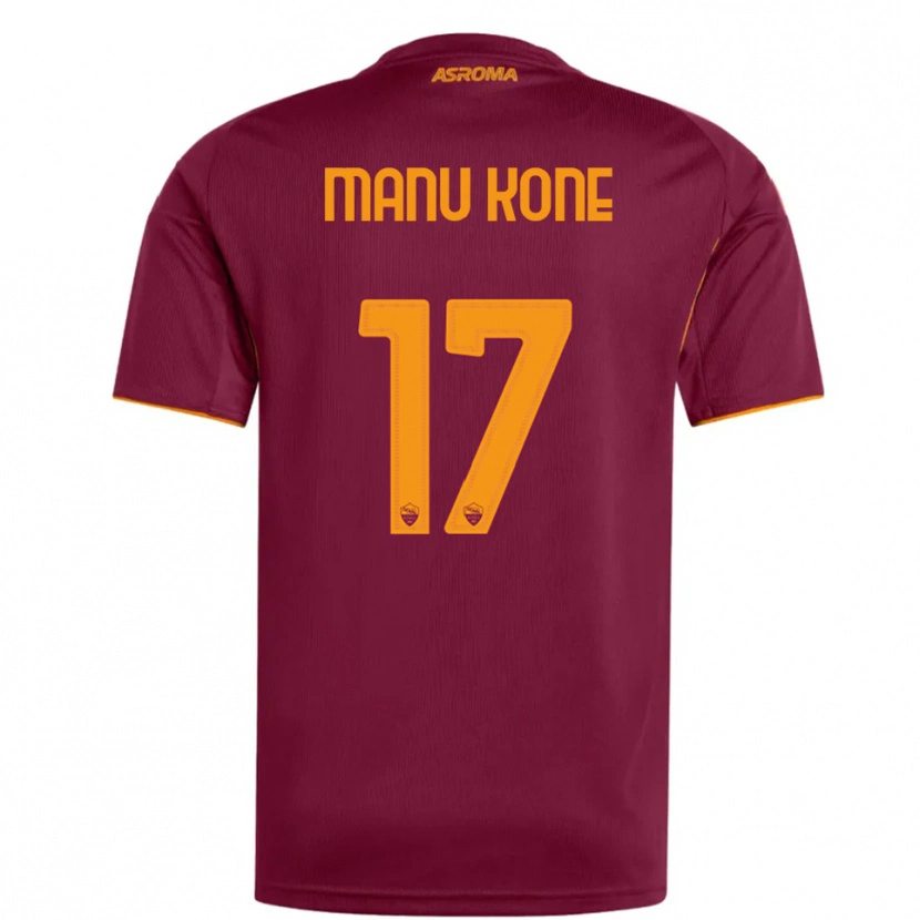 Danxen Dame Manu Koné #17 Burgunder Oransje Hjemmetrøye Drakt Trøye 2025/26 Skjorter T-Skjorte