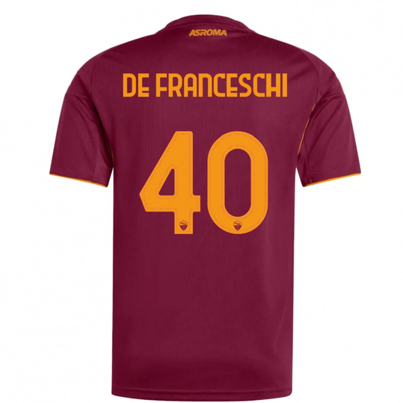 Danxen Dame Leonardo De Franceschi #40 Burgunder Oransje Hjemmetrøye Drakt Trøye 2025/26 Skjorter T-Skjorte