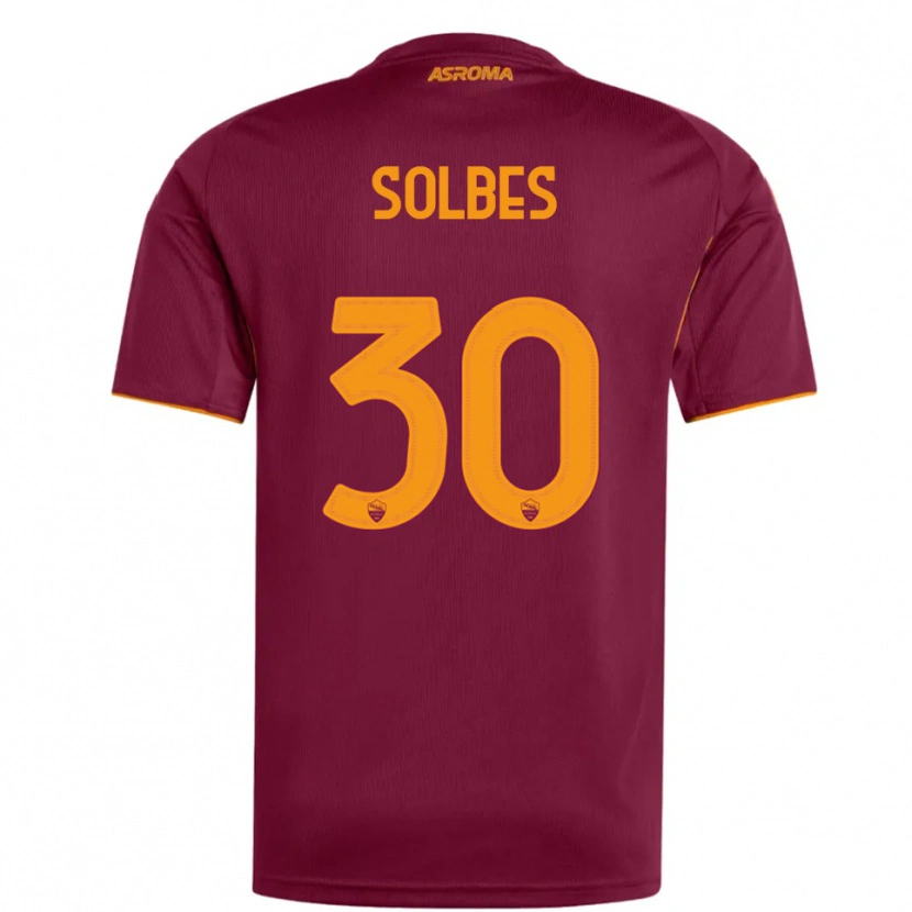 Danxen Dame Ricardo Solbes #30 Burgunder Oransje Hjemmetrøye Drakt Trøye 2025/26 Skjorter T-Skjorte