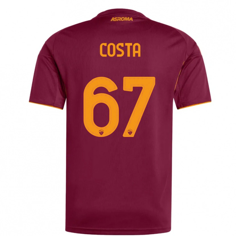 Danxen Dame João Costa #67 Burgunder Oransje Hjemmetrøye Drakt Trøye 2025/26 Skjorter T-Skjorte