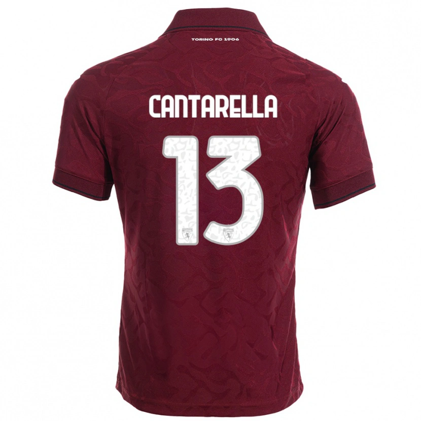 Danxen Dame Luca Cantarella #13 Burgunder Hvit Hjemmetrøye Drakt Trøye 2025/26 Skjorter T-Skjorte