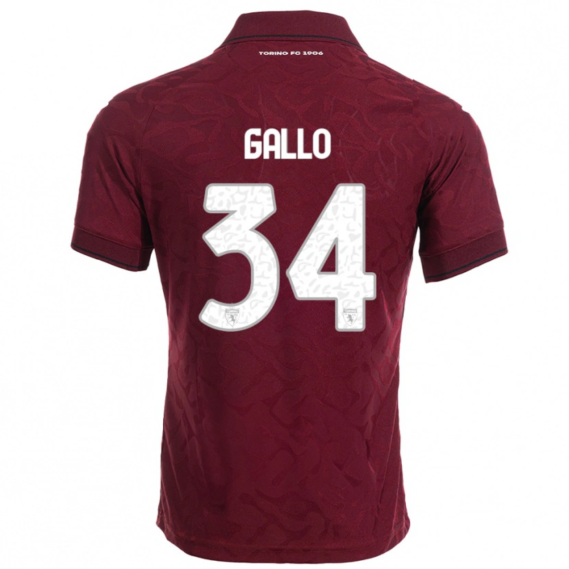 Danxen Dame Tommaso Gallo #34 Burgunder Hvit Hjemmetrøye Drakt Trøye 2025/26 Skjorter T-Skjorte