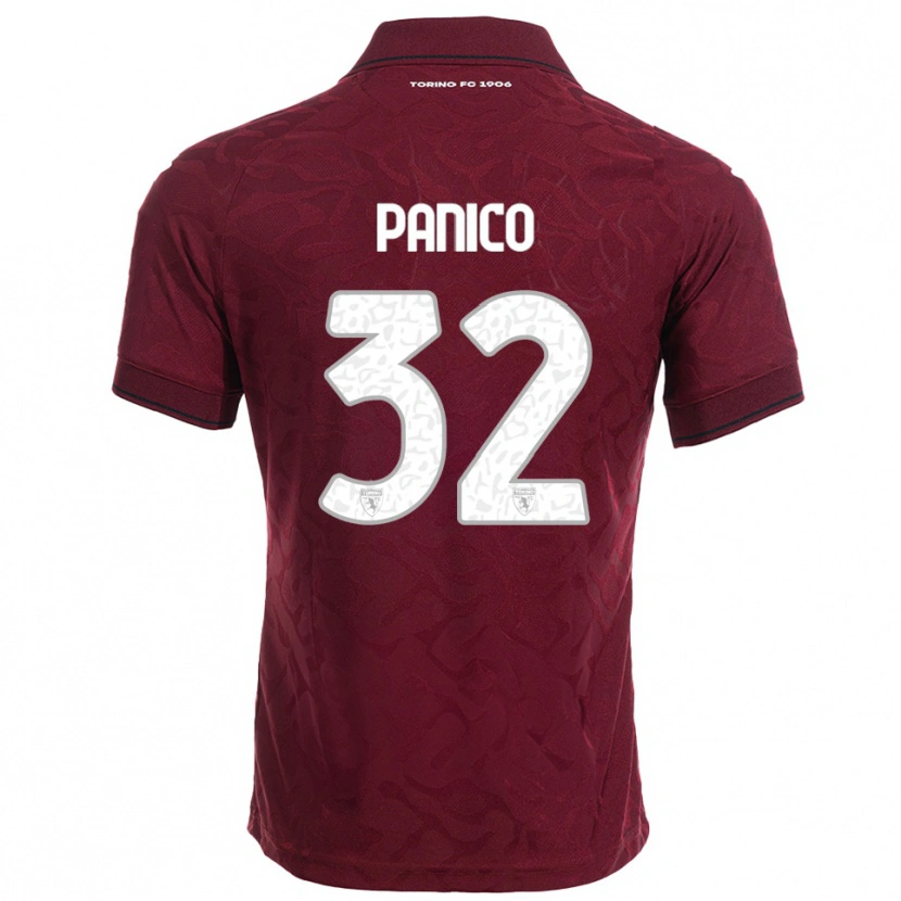 Danxen Dame Patrizia Panico #32 Burgunder Hvit Hjemmetrøye Drakt Trøye 2025/26 Skjorter T-Skjorte