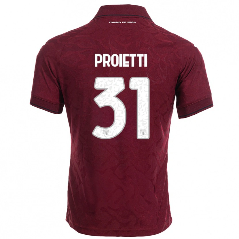 Danxen Dame Riccardo Proietti #31 Burgunder Hvit Hjemmetrøye Drakt Trøye 2025/26 Skjorter T-Skjorte